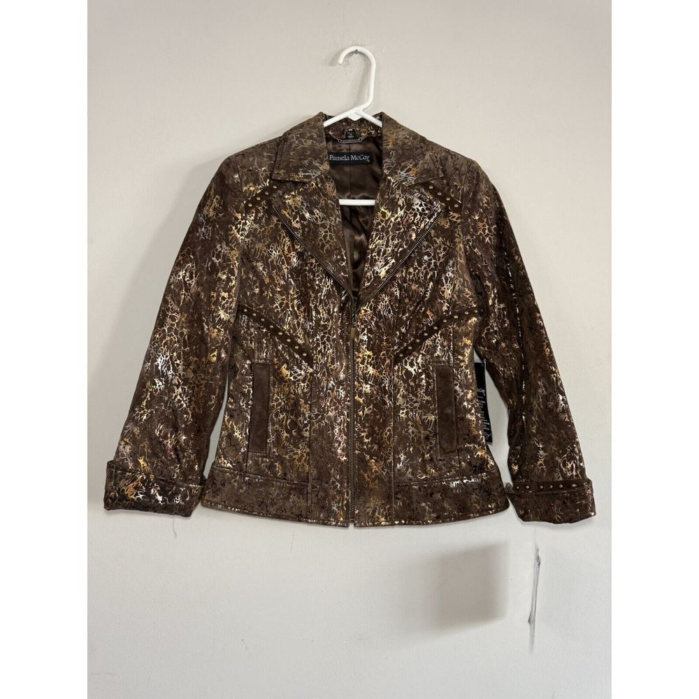 Pamela McCoy‎ Copper Leather Jacket XS